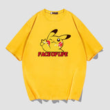 Men and Women Pokemon Pikachu T Shirt Summer Pure Cotton Loose Half Sleeve