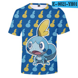 Men and Women Pokemon Pikachu T Shirt Pokemon Sword and Shield3d Digital Short Sleeve T-shirt