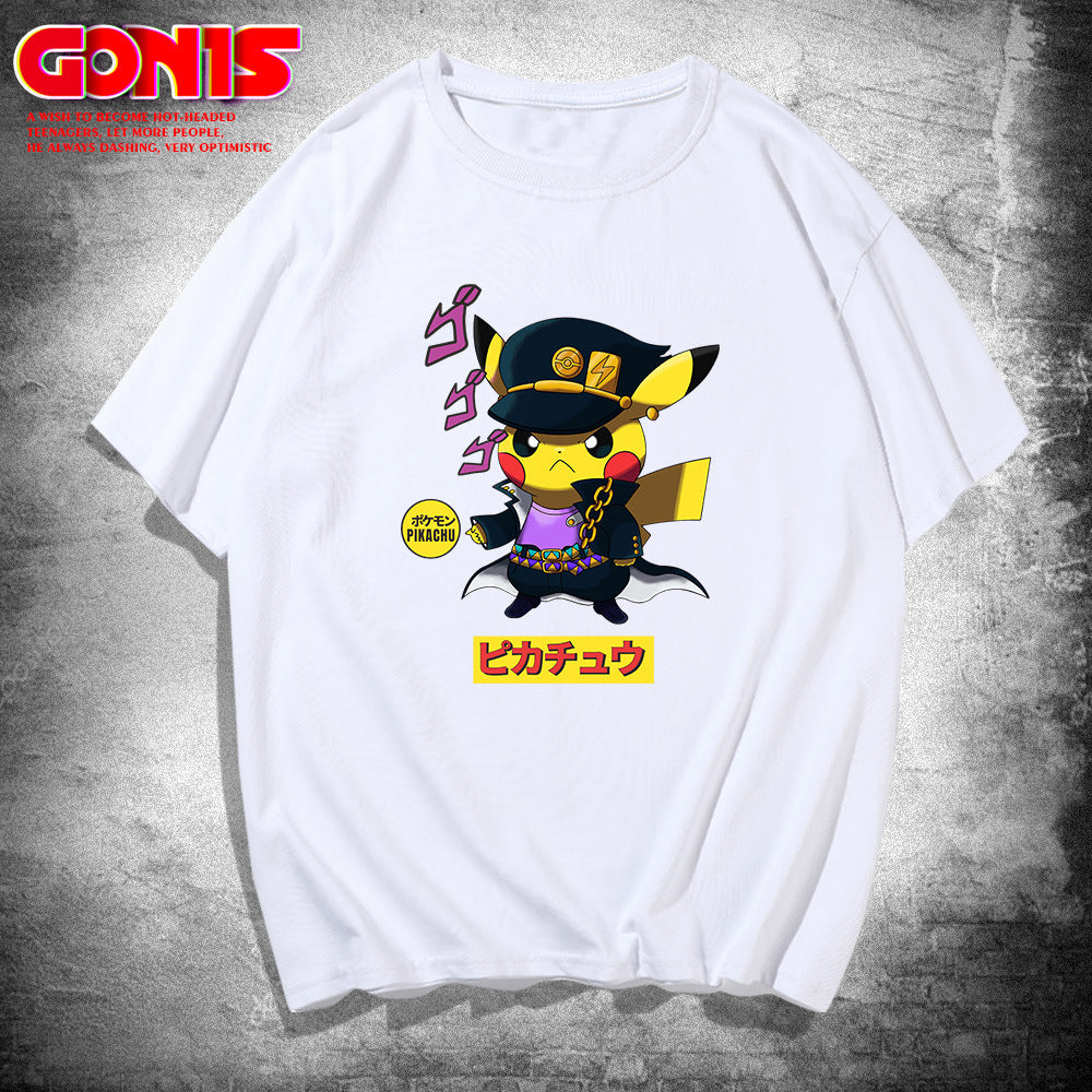 Men and Women Pokemon Pikachu T Shirt Y Short Sleeve Loose T-shirt