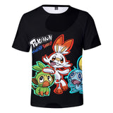 Men and Women Pokemon Pikachu T Shirt Pokemon Sword and Shield3d Digital Short Sleeve T-shirt