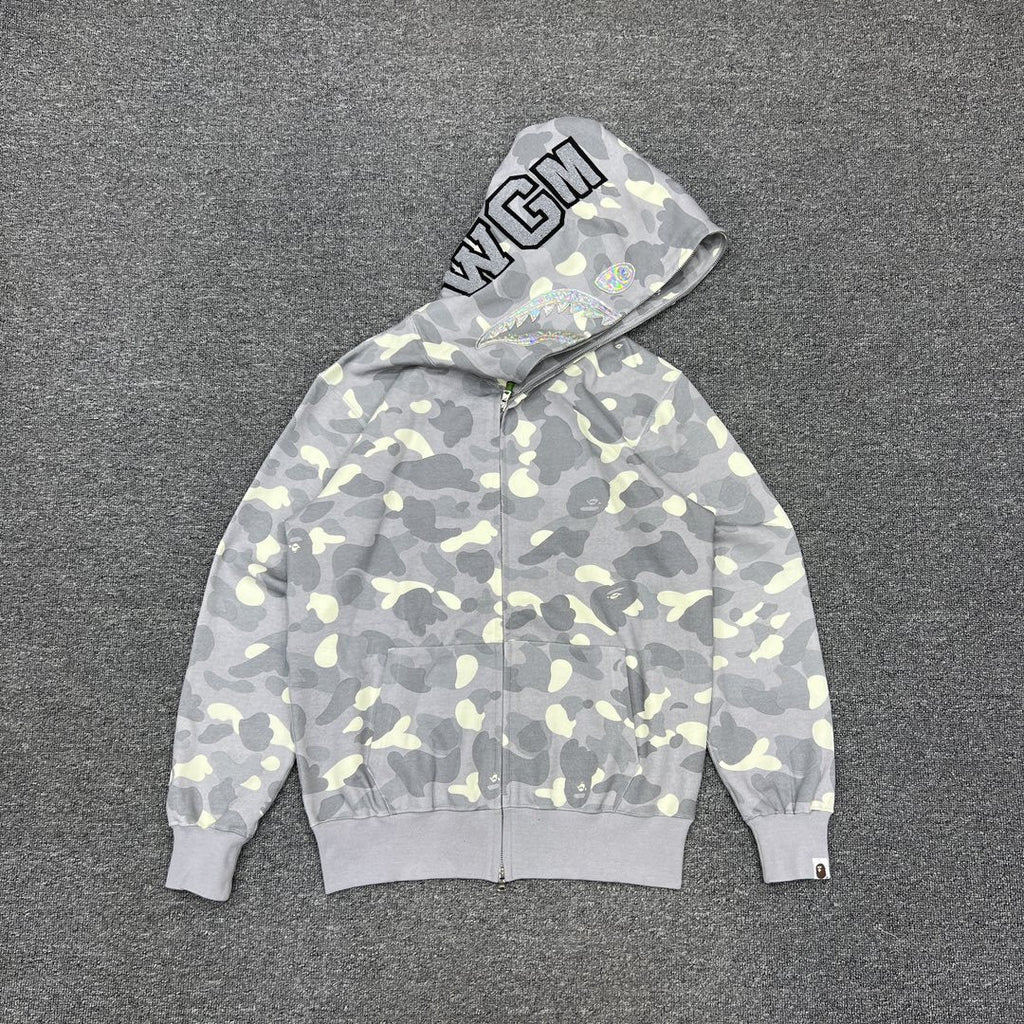 Bape Hoodie Zip-Up Cardigan Iridescent Glow Hoodie
