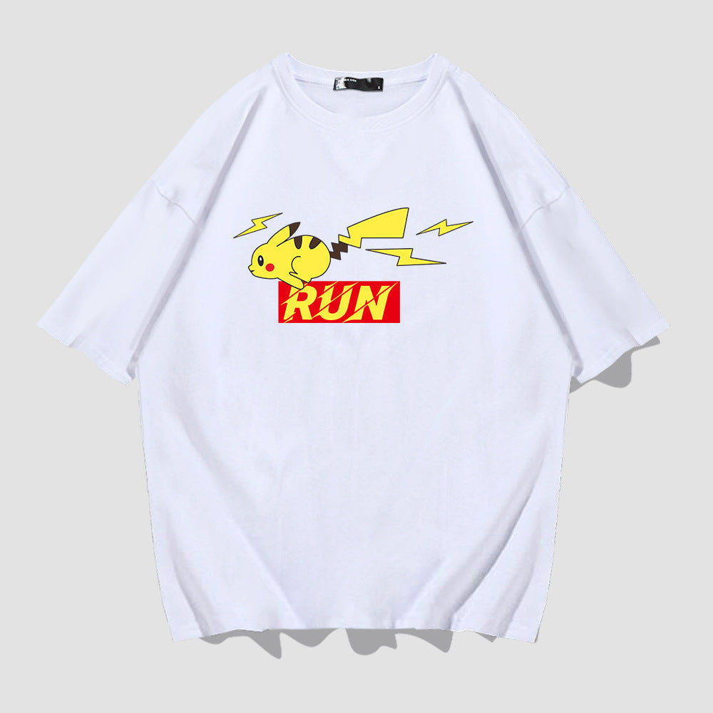 Men and Women Pokemon Pikachu T Shirt Y Co-Branded T-shirt Men's and Women's Short Sleeve Summer