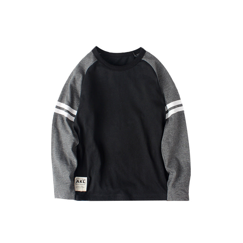 Spring Tops Spring Long-Sleeved Bottoming Shirt Children's Printing Color Contrast Cartoon Long Sleeve T-shirt