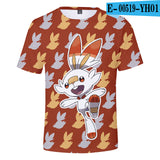 Men and Women Pokemon Pikachu T Shirt Pokemon Sword and Shield3d Digital Short Sleeve T-shirt
