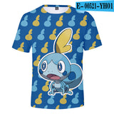 Men and Women Pokemon Pikachu T Shirt Pokemon Sword and Shield3d Digital Short Sleeve T-shirt
