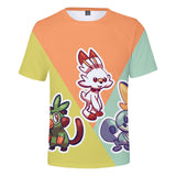 Men and Women Pokemon Pikachu T Shirt Pokemon Sword and Shield3d Digital Short Sleeve T-shirt