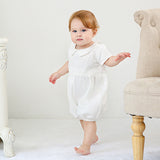 Summer Rompers Children's White Jumpsuit with Hat Dress Two-Piece Suit