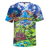 Men and Women Pokemon Pikachu T Shirt Pokemon Sword and Shield3d Digital Short Sleeve T-shirt
