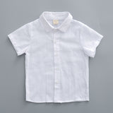 Summer Tops Summer Short-Sleeved White Shirt Children's Lapel Shirt
