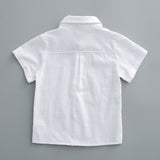 Summer Tops Summer Short-Sleeved White Shirt Children's Lapel Shirt