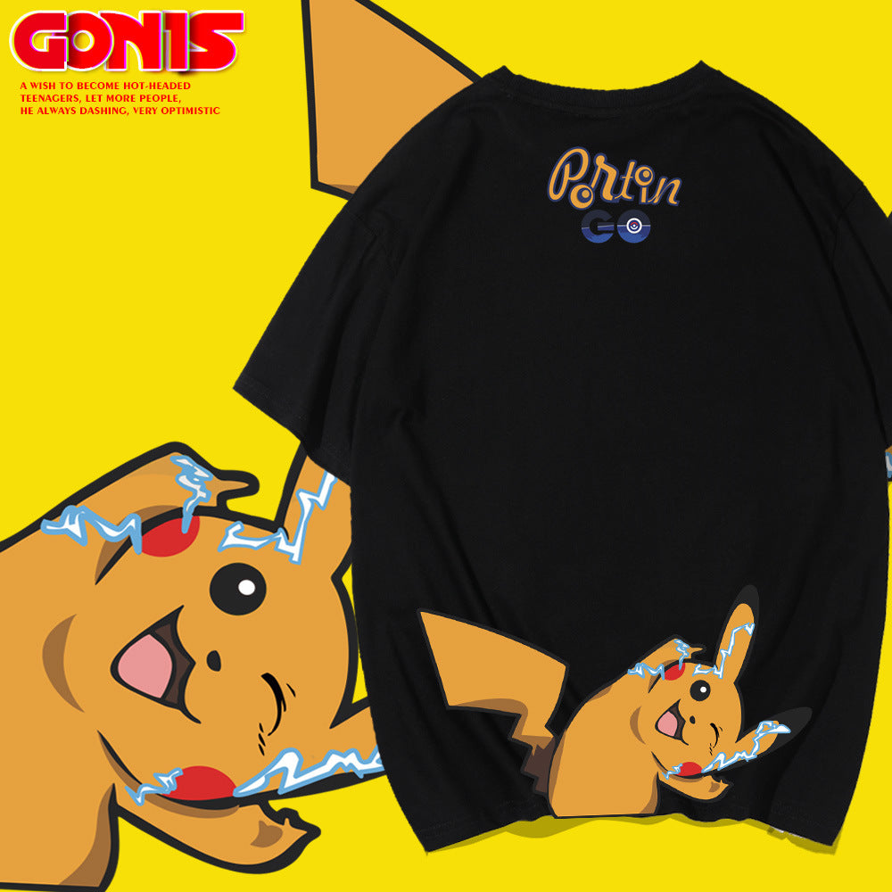 Men and Women Pokemon Pikachu T Shirt Pokémon Short Sleeve T-shirt