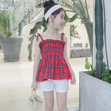 Girls' Clothing Summer Suspender Skirt Children Fashion Suspenders Tops Children Girl's Summer Clothes