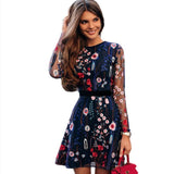Sexy Floral Embroidered Bohemian Cottagecore Aesthetic Mini Dress