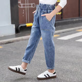 Spring and Autumn Denim Trousers Children's Fashion Loose Student Pants Jeans for Children