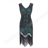 1920S Dress Retro Style Handmade Beaded Sequins Tassel Evening Dress for Women