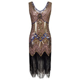 1920S Dress Retro Style Handmade Beaded Sequins Tassel Evening Dress for Women