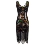 1920S Dress Retro Style Sequin Bead Dress V-neck Fashion