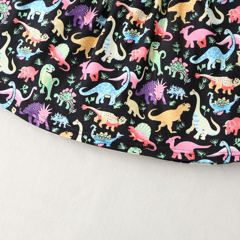 Children Girl Summer Dress Summer Colorful Dinosaur Princess Dress