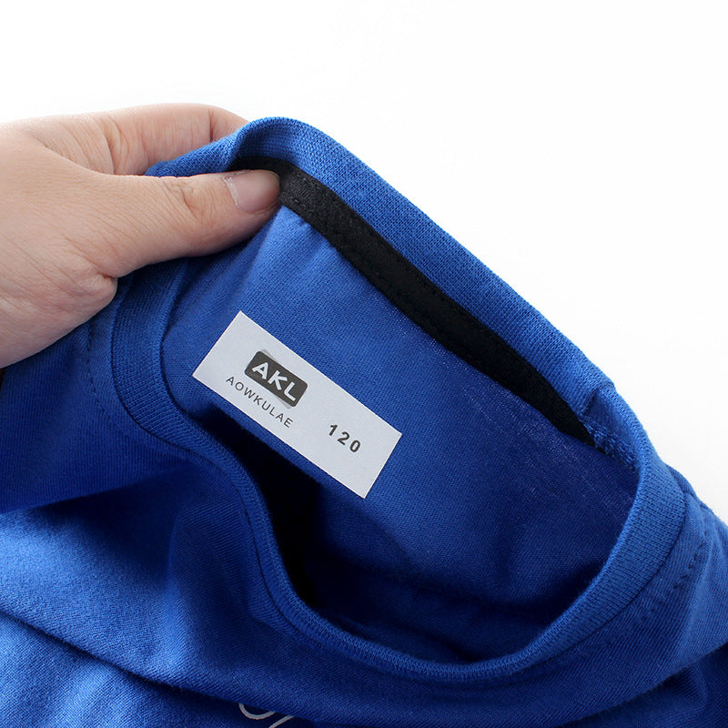 Spring Tops Autumn Long Sleeve Cotton Color-Matching Fake Two Pieces Children's Bottoming Shirt