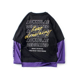 Spring Tops Autumn Long Sleeve Cotton Color-Matching Fake Two Pieces Children's Bottoming Shirt