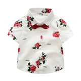 Children Boy Co Ord 2 Piece Set Summer Short-Sleeve Shirt for Boys Printing Suit