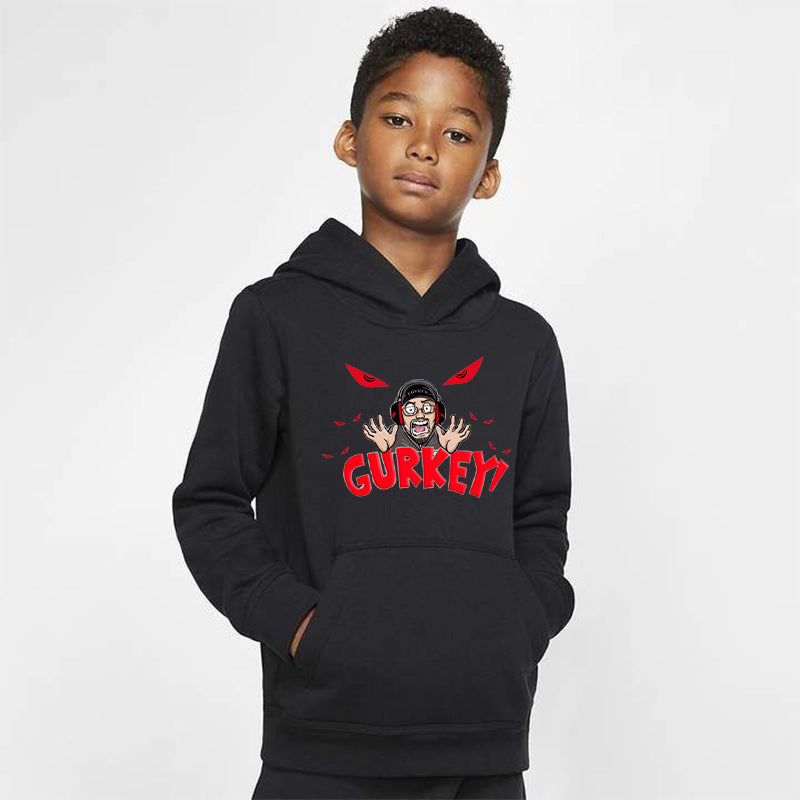 Fgteev GRANNY'S House Gurkey Fgteev Printed Children's Hoodie Fleece Sweater Casual Sportswear