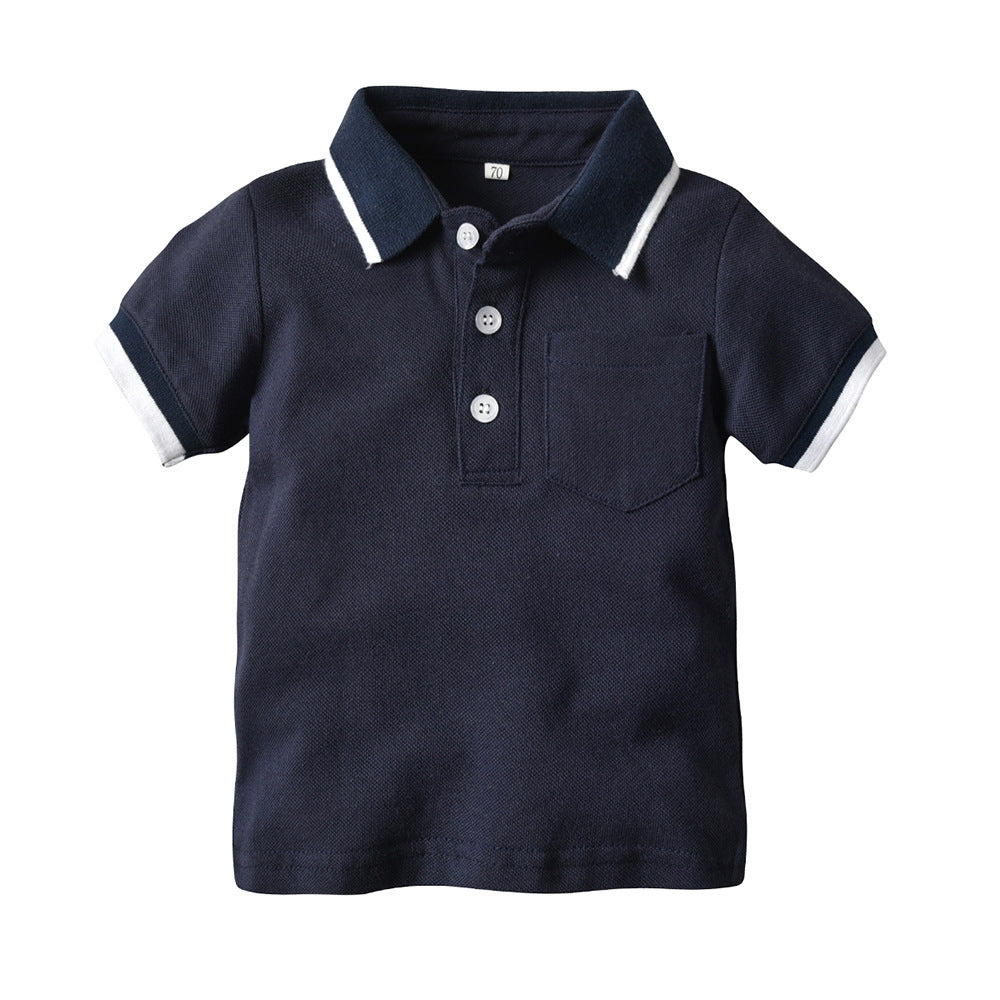 Children Boy Co Ord 2 Piece Set Summer Fashion Polo Shirt T-shirt Casual Shorts