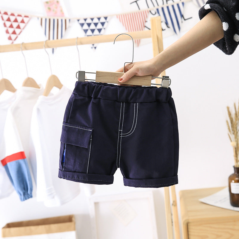 Children Boy Co Ord Fashion Plaid Short Sleeve T-shirt Jeans 2 Piece Set