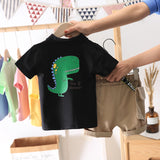 Children Boy Co Ord Summer Cartoon Dinosaur Short Sleeve Shorts 2 Piece Set