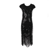 1920S Dress Sequined Tassel Dress Elegant Retro Banquet Dress