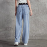 Girls Jeans Spring and Summer Straight-Leg Pants Trousers Children Girl Pant