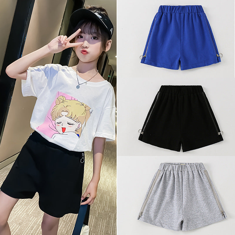 Summer Children Loose Track Pants Children Girl Shorts