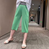 Summer Thin Loose Cropped Pants Casual Wide-Leg Pants Children Girl Pants