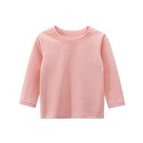 Spring Tops Spring Long Sleeve T-shirt Solid Color Children's Clothes