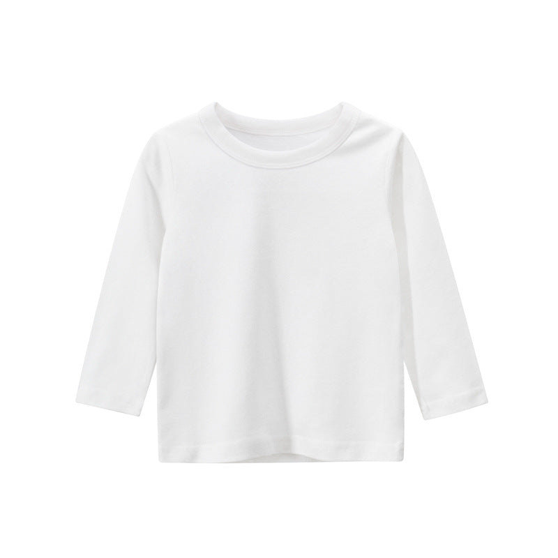 Spring Tops Spring Long Sleeve T-shirt Solid Color Children's Clothes