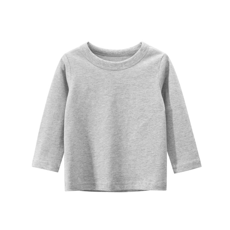 Spring Tops Spring Long Sleeve T-shirt Solid Color Children's Clothes