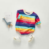 Autumn Rompers Long Sleeve Rainbow Jumpsuit Triangle Rompers