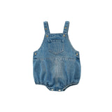 Summer Rompers Cute Pocket Denim Overalls Baby Fashion One-Piece Romper