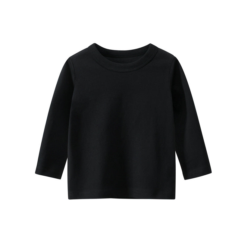 Spring Tops Spring Long Sleeve T-shirt Solid Color Children's Clothes