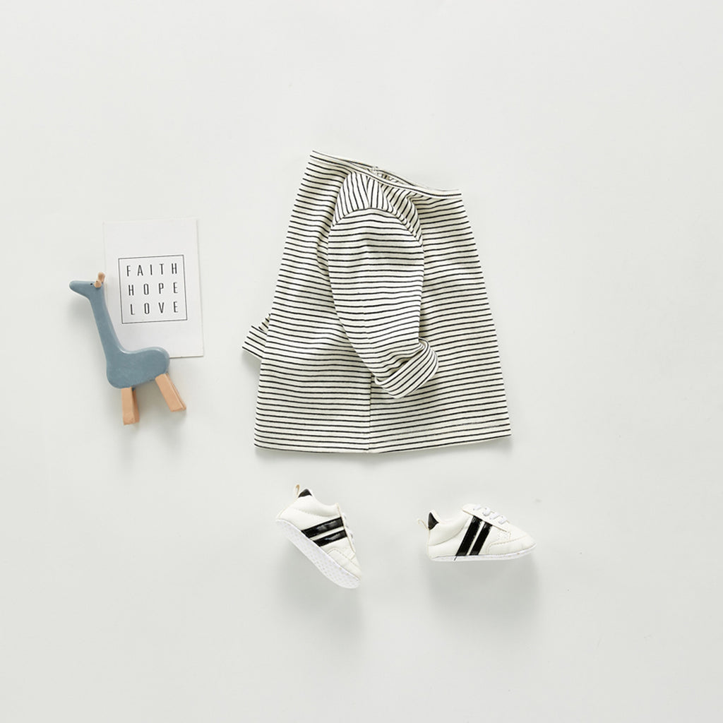 Autumn Tops Autumn T-shirt Top Black and White Striped Bottoming Shirt