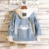 Comic Denim Jacket Spring and Autumn Men's and Women's Casual Loose Denim Jacket