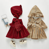 Autumn Rompers Plaid Baby's Gown Long-Sleeve Jumpsuit Romper Outwear