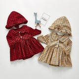 Autumn Rompers Plaid Baby's Gown Long-Sleeve Jumpsuit Romper Outwear