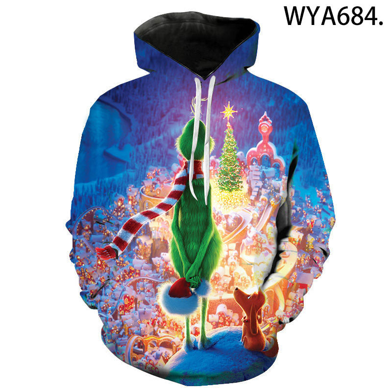 Grinch Hoodie 3d Printing Fall Pullover Hoodie