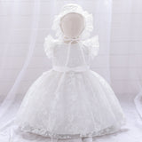 Summer Roses White Lace Bow Birthday Dress