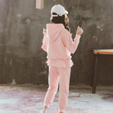 Suit Hooded Sweater Autumn Two-Piece Suit Loose Children Girl's Pants