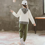 Sweater Green Overalls Two-Piece Set Autumn Exercise Suit Children GIRL'S Pants