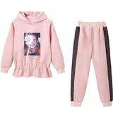 Suit Hooded Sweater Autumn Two-Piece Suit Loose Children Girl's Pants