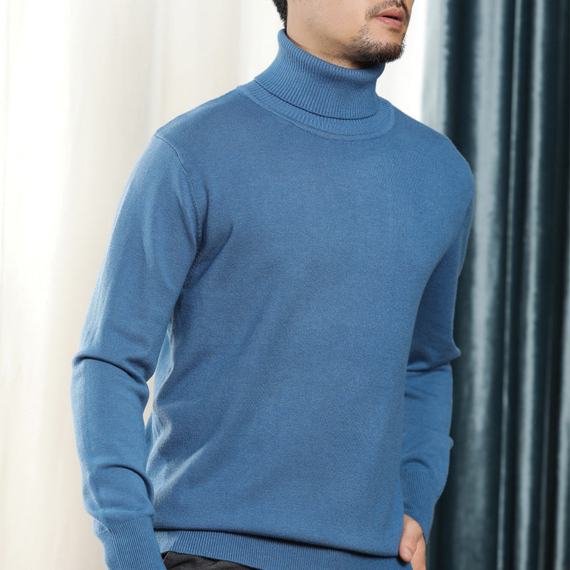 The Rock Turtleneck Solid Color Sweater Men's Knitwear Autumn and Winter Undershirt