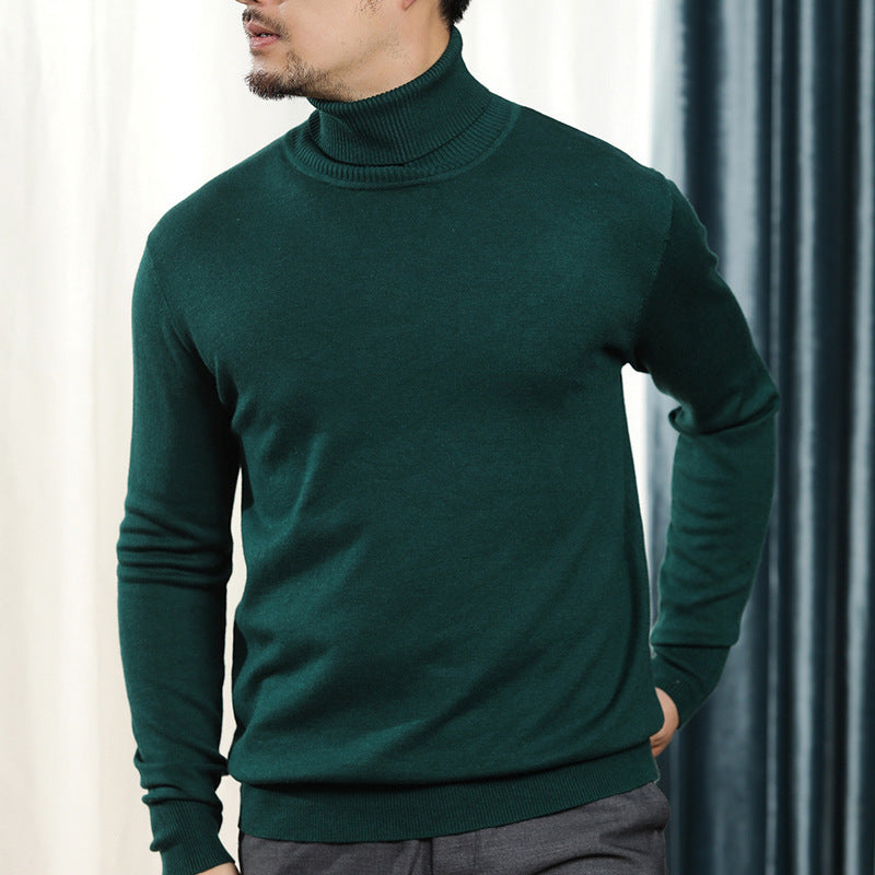 The Rock Turtleneck Solid Color Sweater Men's Knitwear Autumn and Winter Undershirt